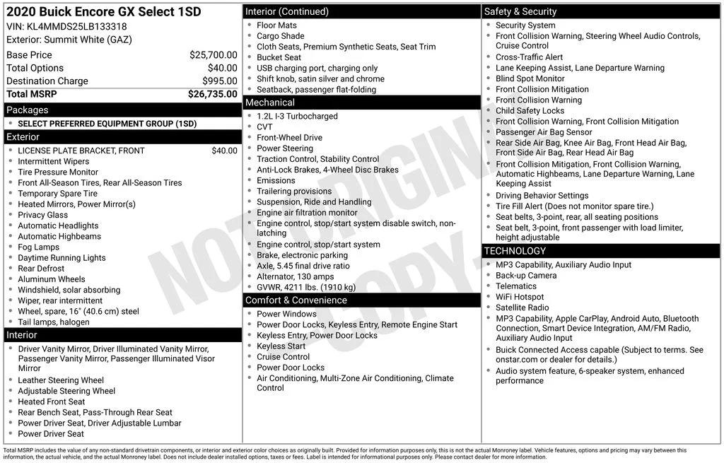 buick encore gx 2020 KL4MMDS25LB133318 image buick encore gx 2020 KL4MMDS25LB133318 image